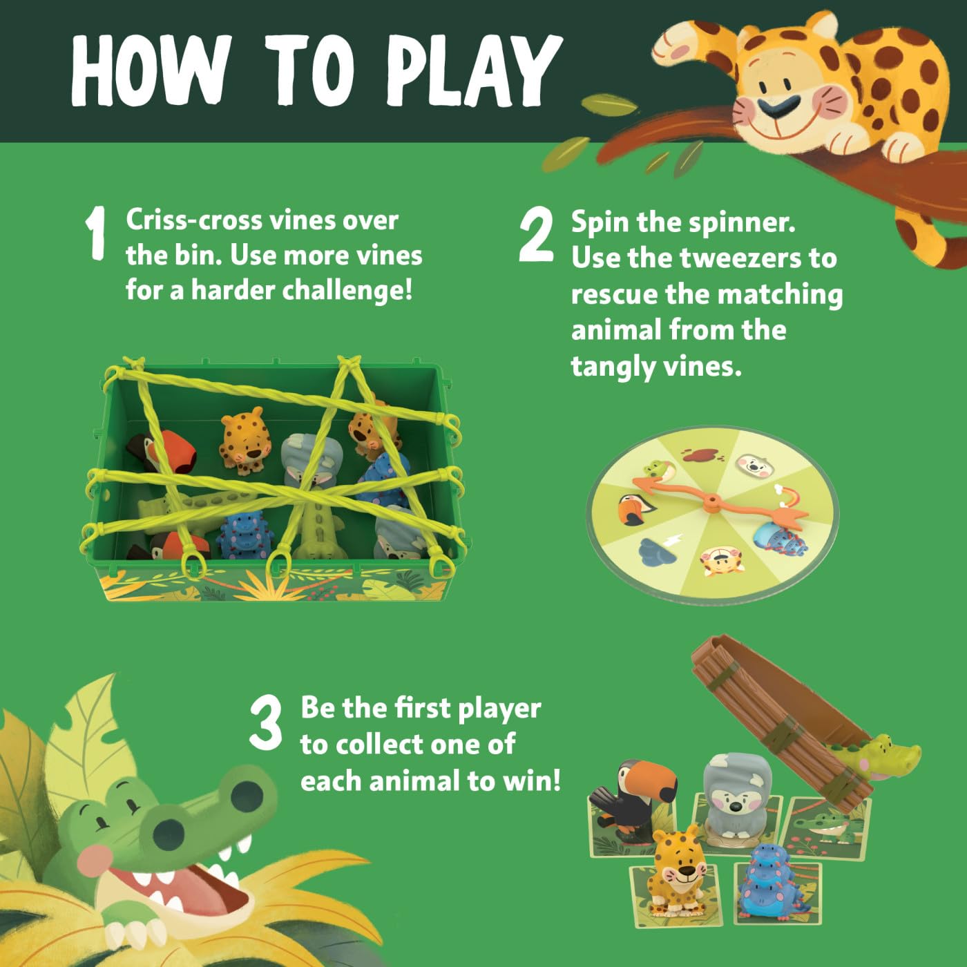 Educational Insights Jungle Rescue Board Game for Toddlers, Multi-color, Plastic, Ages 3+, Model EI-3086