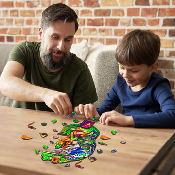 Jigfoxy Wooden Puzzle For Adults, Tree Frog Wooden Jigsaw Puzzles For Adults Kids, Unique Animal Shape Wood Cut Puzzles For Frie