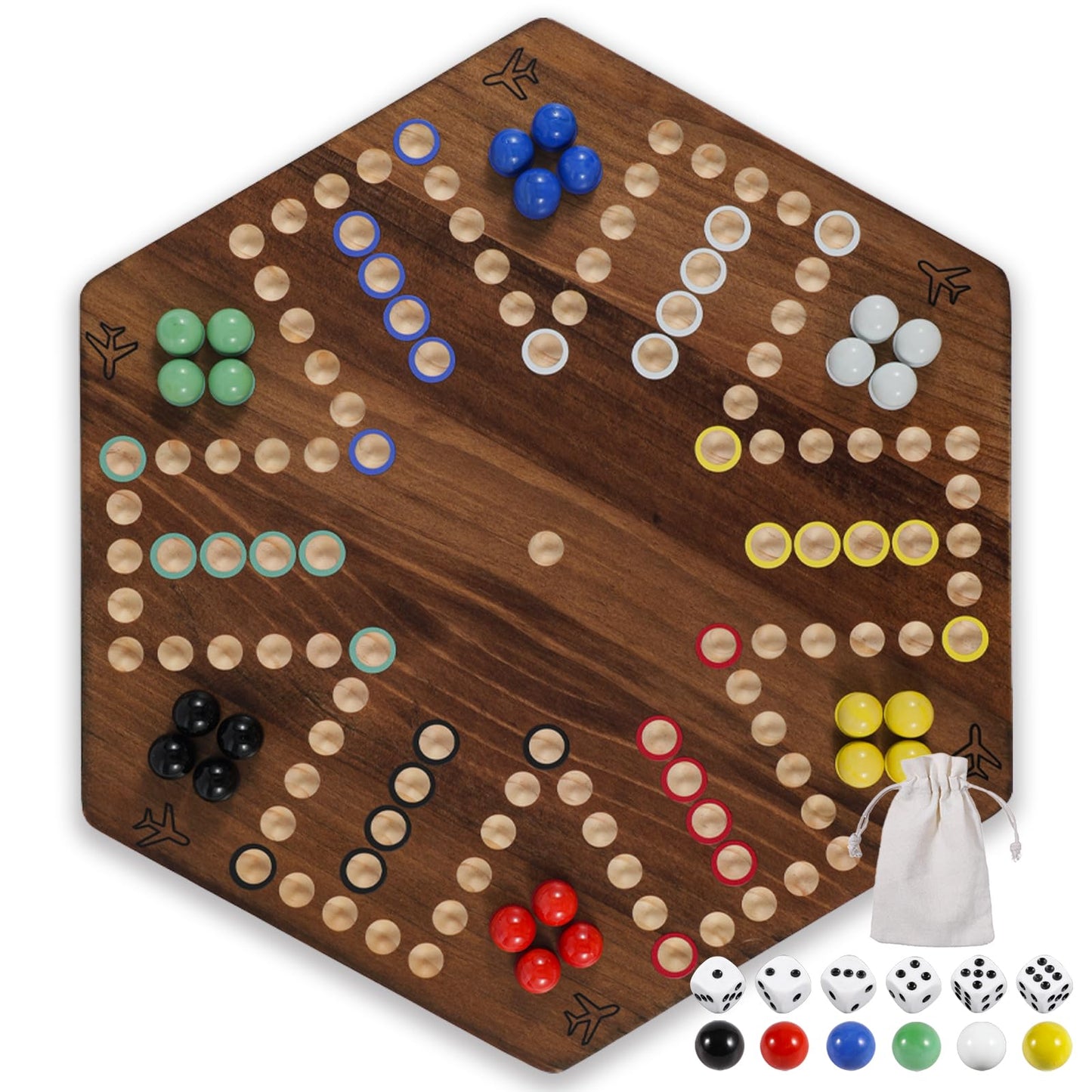 15 Inches Wooden Fast Track Board Game Original Aggravation Board Game Wahoo Board Game For 6 And 4 Players With Marbles And Dic