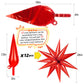 72 Pcs Gold Red Green Star Balloons, Spike Balloons For Christmas Party Supplies, Big 26 Inch Explosion Christmas Star Cone Ball