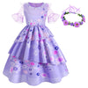 Foierp Isabella Dress For Girls Encanto Costume Dress Up Clothes Halloween Cosplay Party Outfit With Garland