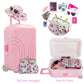 Windolls 18 Inch Doll Suitcase Travel Luggage Play Accessories - 18' Doll Clothes Accessories Travel Carrier Storage Set, Include Case, Doll Clothes, Hat, Sunglasses, Camera, Pillow, Toy Pet, Etc