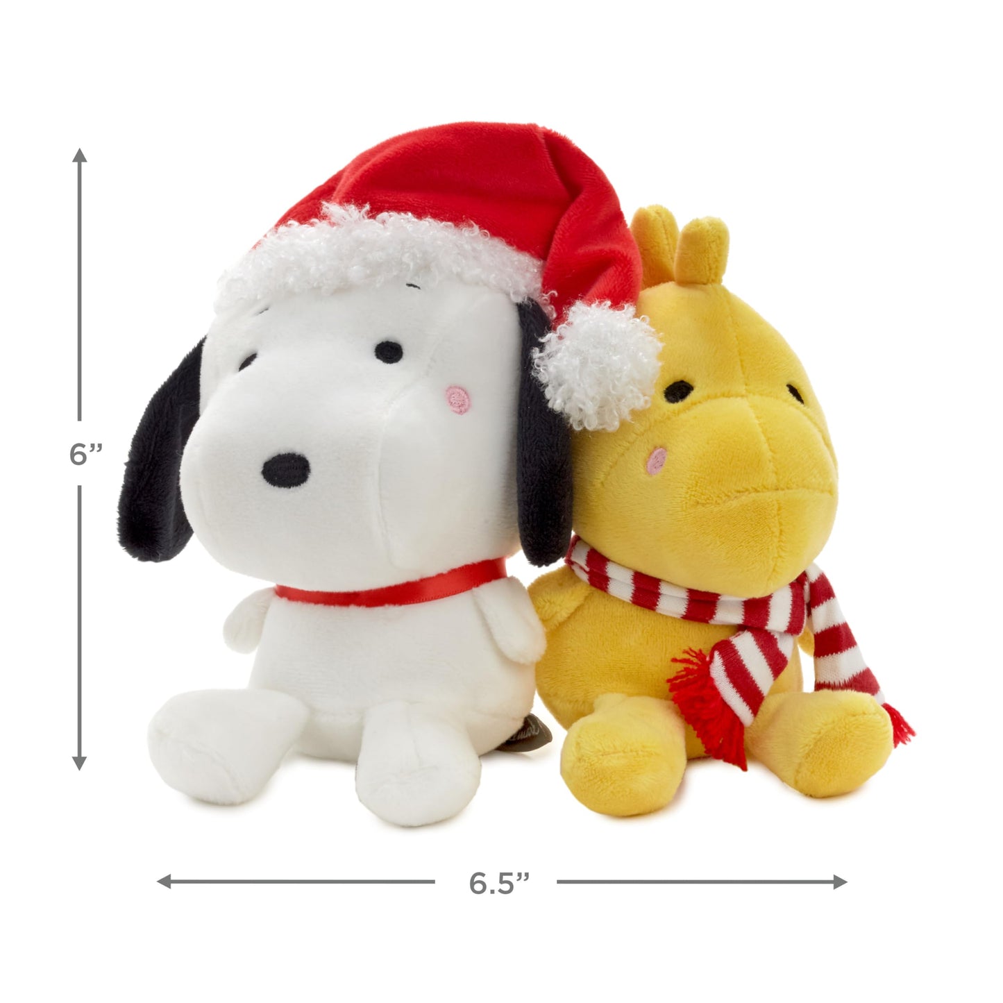 Hallmark Better Together Peanuts Holiday Plush Toys (Snoopy And Woodstock) 6'' Stuffed Toys, Gifts For Kids