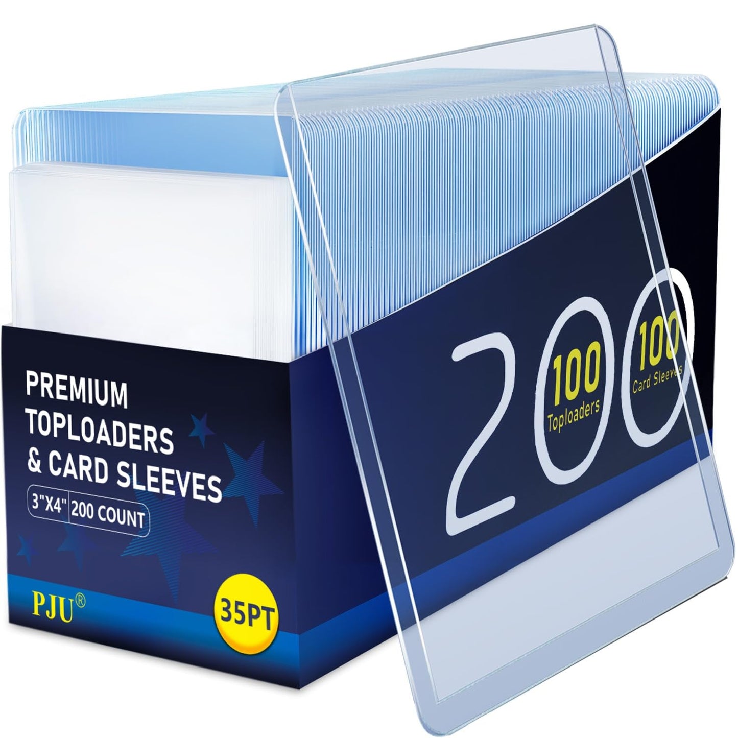 200 Card Sleeves Top Loaders For Cards, Premium Toploaders, 3X4 Baseball Card Protectors Hard Plastic, Hard Cards Sleeve, Sports