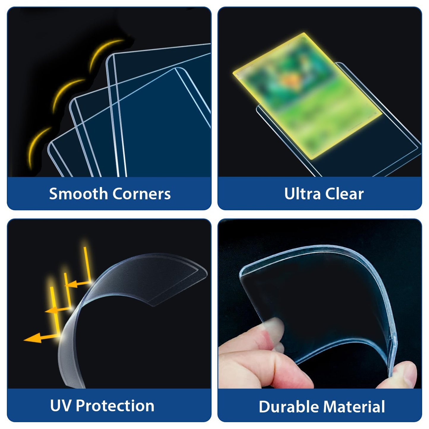 200 Card Sleeves Top Loaders for Cards  enhanced Toploaders  3x4 Baseball Card Protectors Hard Plastic  Hard Cards Sleeve  Sports Trading Holder (100 Toploaders + 100 Penny Sleeves)