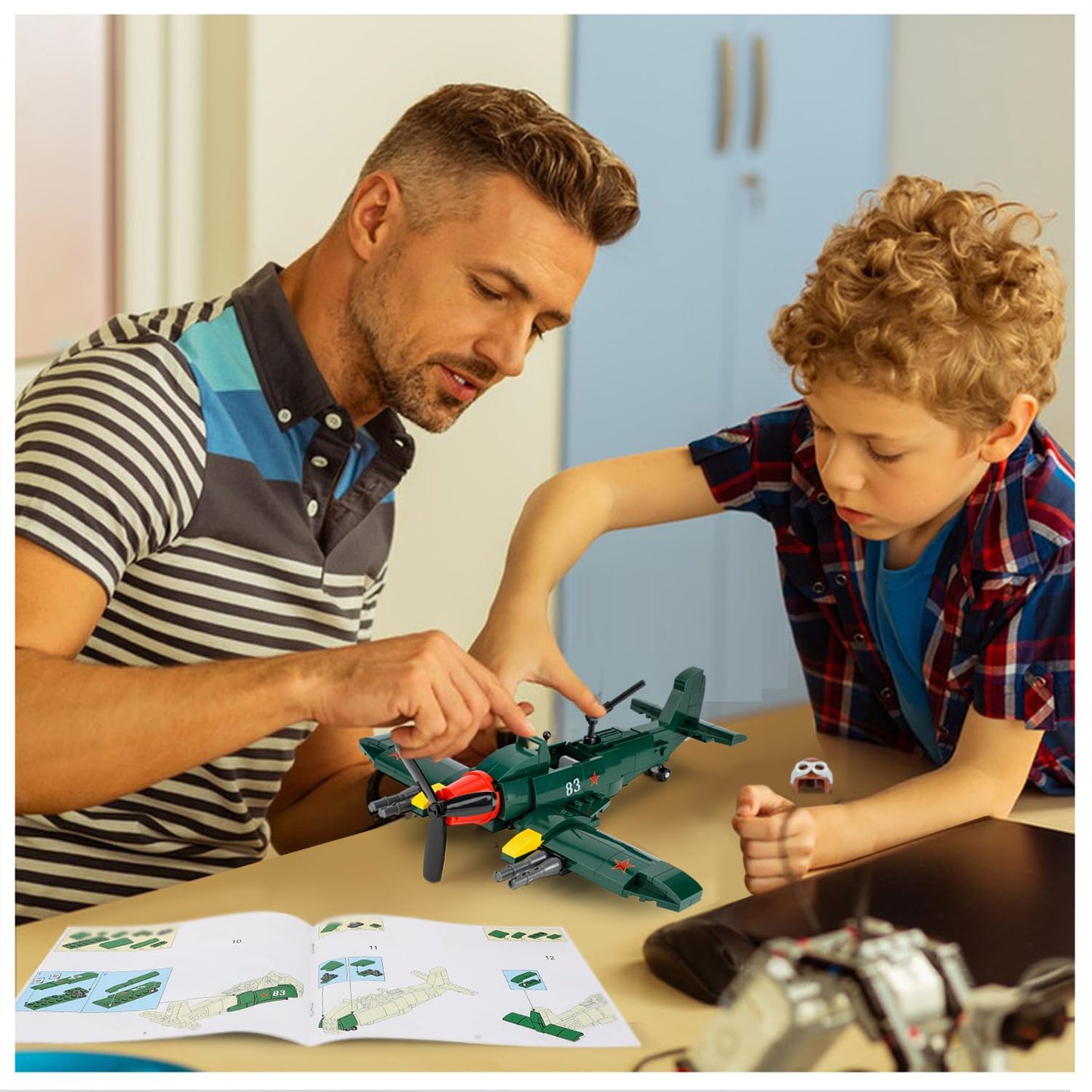 Toy Player Ii-2 Attacker Aircraft Builiding Set - Ww2 Military Airplanes Model, Gift For Boys Age 6 7 8 9 10 11 12 And Ww2 Milit