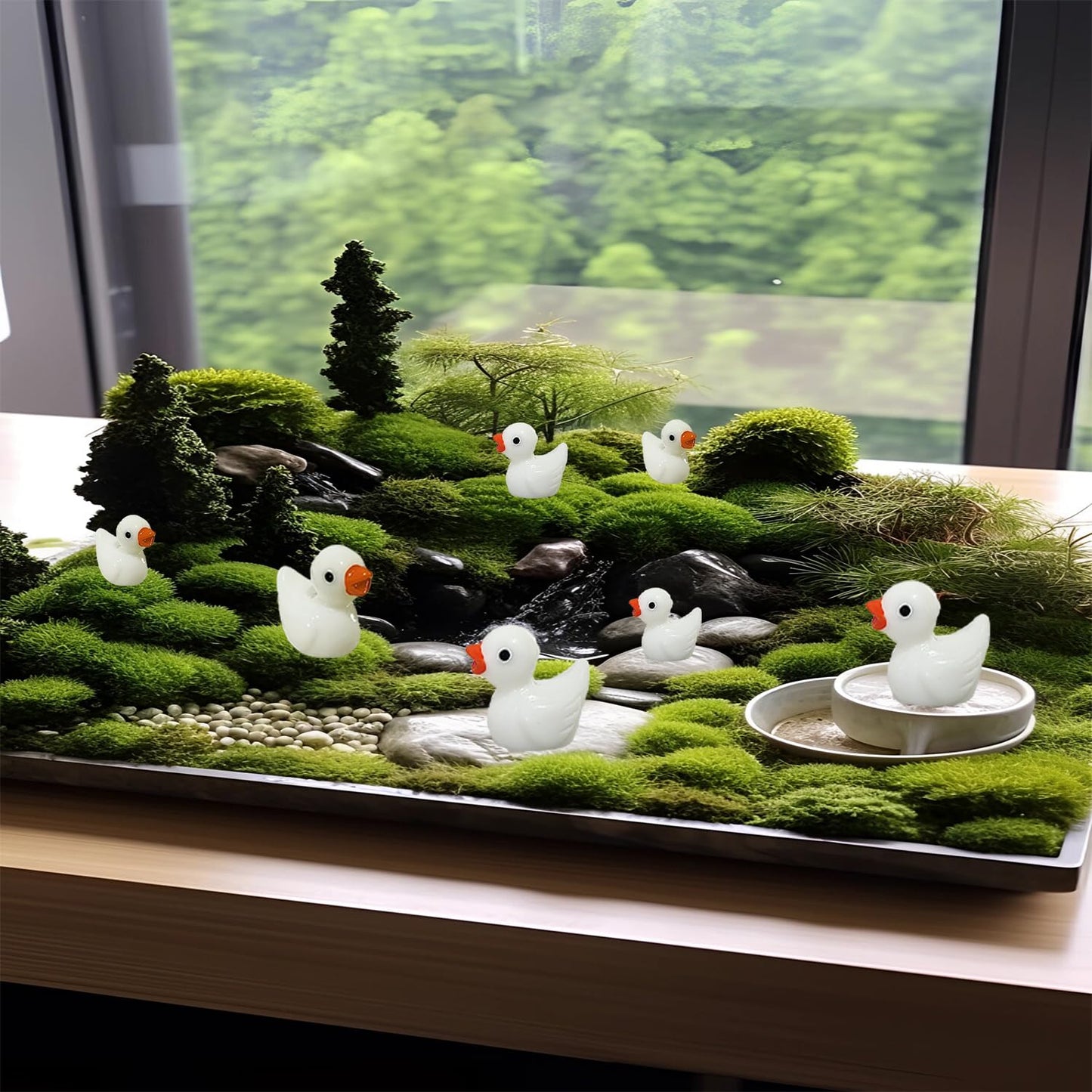 Pack Of 36 Tiny Ducks Little Plastic Duck Mini Resin Ducks For Garden Decorations, Dollhouse Miniatures, Crafts Ornaments(White)