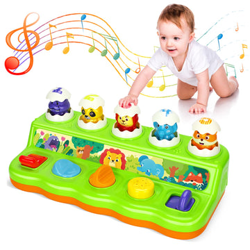 Duchong Interactive Pop Up Toys For 1 Year Old Boy Girl, Montessori Cause And Effect Toys With Music & Light, Early Learning Mus