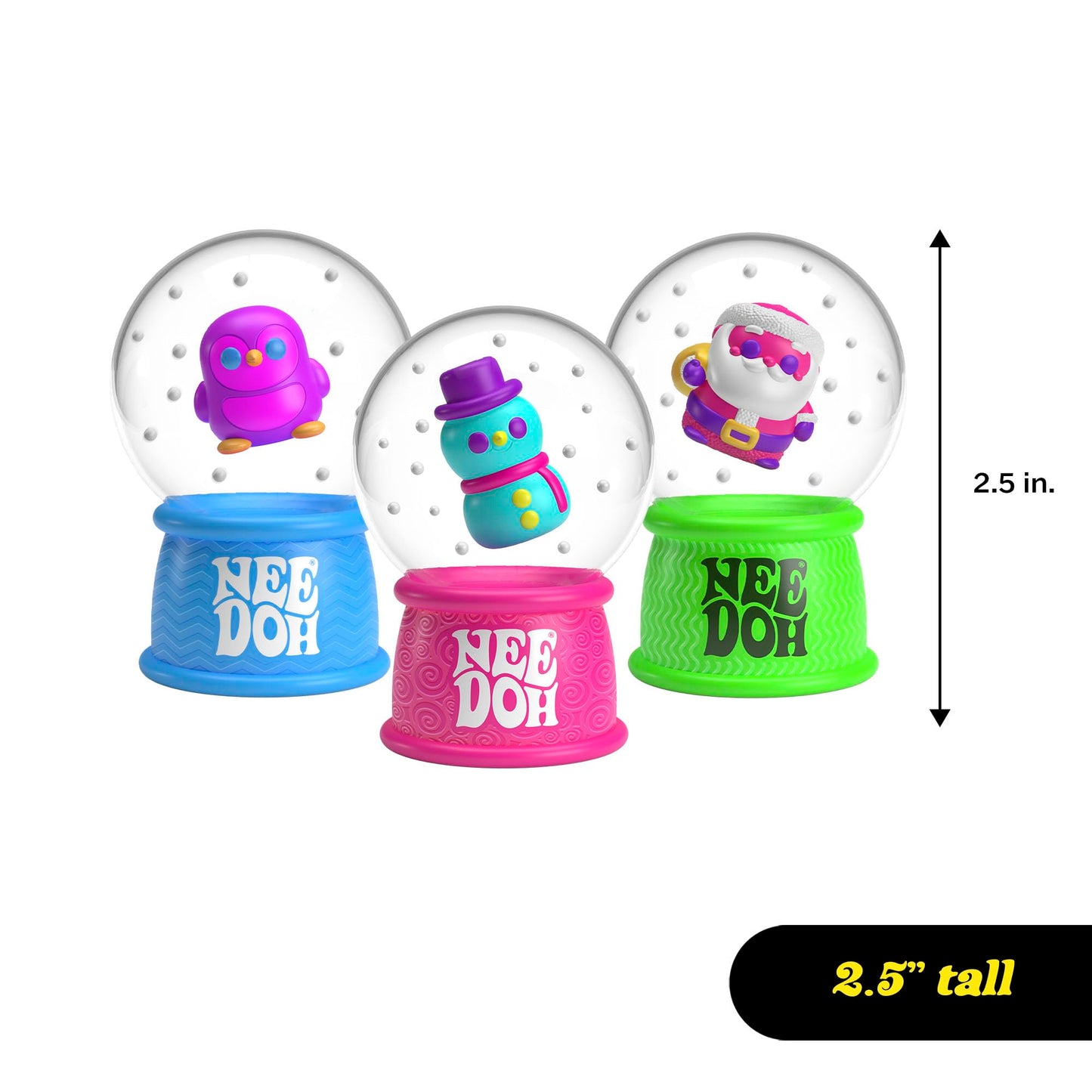 Schylling NeeDoh Squishmas Squish N' Snow Globes - Christmas Squeeze Toy - Assorted Colors - Ages 3 to mature-themed (Pack of 1)