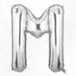 Flyloons Silver M Letter Foil Balloon Alphabets Balloons Perfect for Birthday Decoration Items, Anniversary, Bachelorette, Weddi