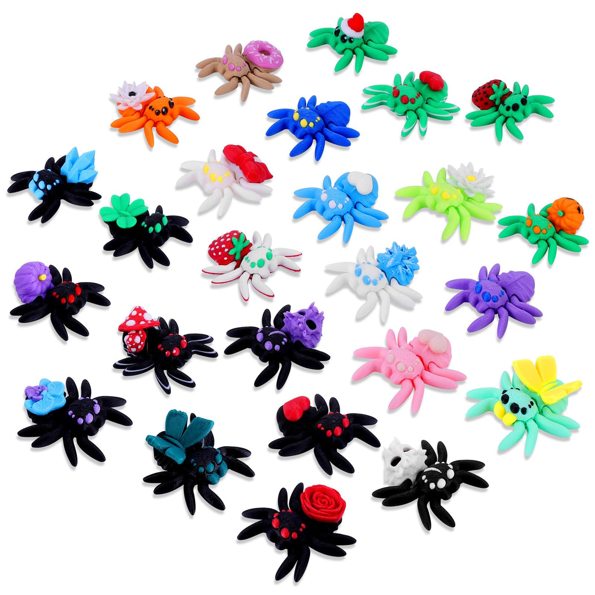 3D Printed Spider Toys with Articulated Legs and Tail Decor for Desks
