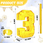 Sratte Number Piñata Birthday Piñata Decorations Gold Foil Piñata With Stick Blindfold Confetti For Boy Girl Birthday Party Decorations Anniversary Celebrations Fiesta Supplies(Number 3)