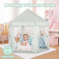 Princess Castle Tent for Girls Fairy Play Tents for Kids Blue Hexagon Playhouse with Fairy Star Lights Toys for Children or Toddlers Indoor or Outdoor Games (Green Princess Tent)