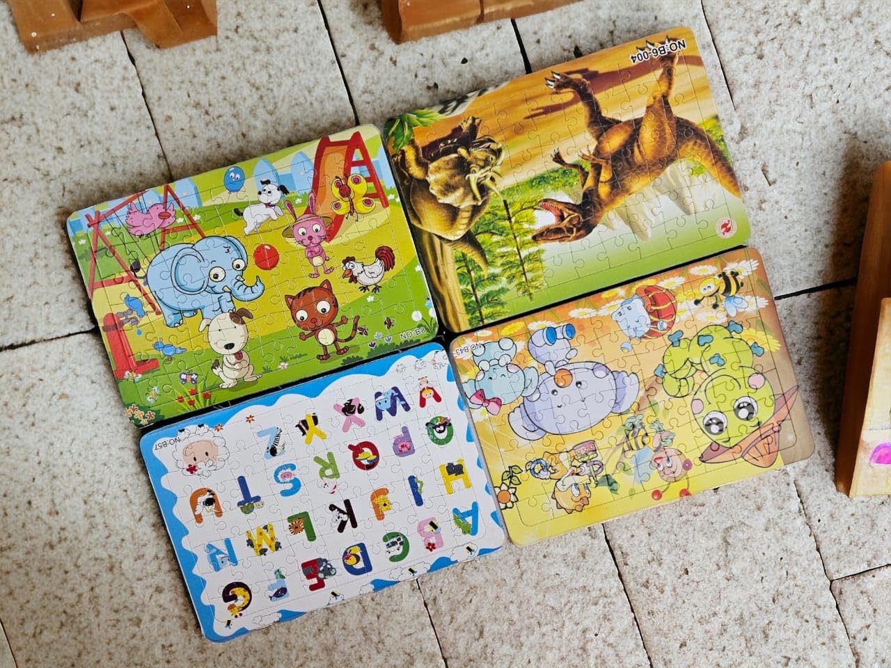 G.Fidel Four 4 Piece Animal Jumbo Pieces Cardboard Floor Puzzle Chunky Animal Jigsaw Puzzle Game For 3 Years+ Old Kids| Pre Scho