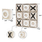 JEVERGN 12.6 Large Wooden Tic Tac Toe Game  Rustic Coffee Table Game  Wood Farmhouse Tic Tac Toe Board Game Decor  Family Games for mature-themed & Kids  Washed Brown