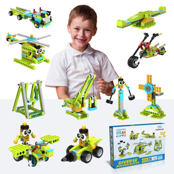 Makerzoid Building Robot Kit, 370+ Educational Diy Building Blocks, 100+ Models Stem Robot Toy For Kids Ages 6+, Birthday Christ