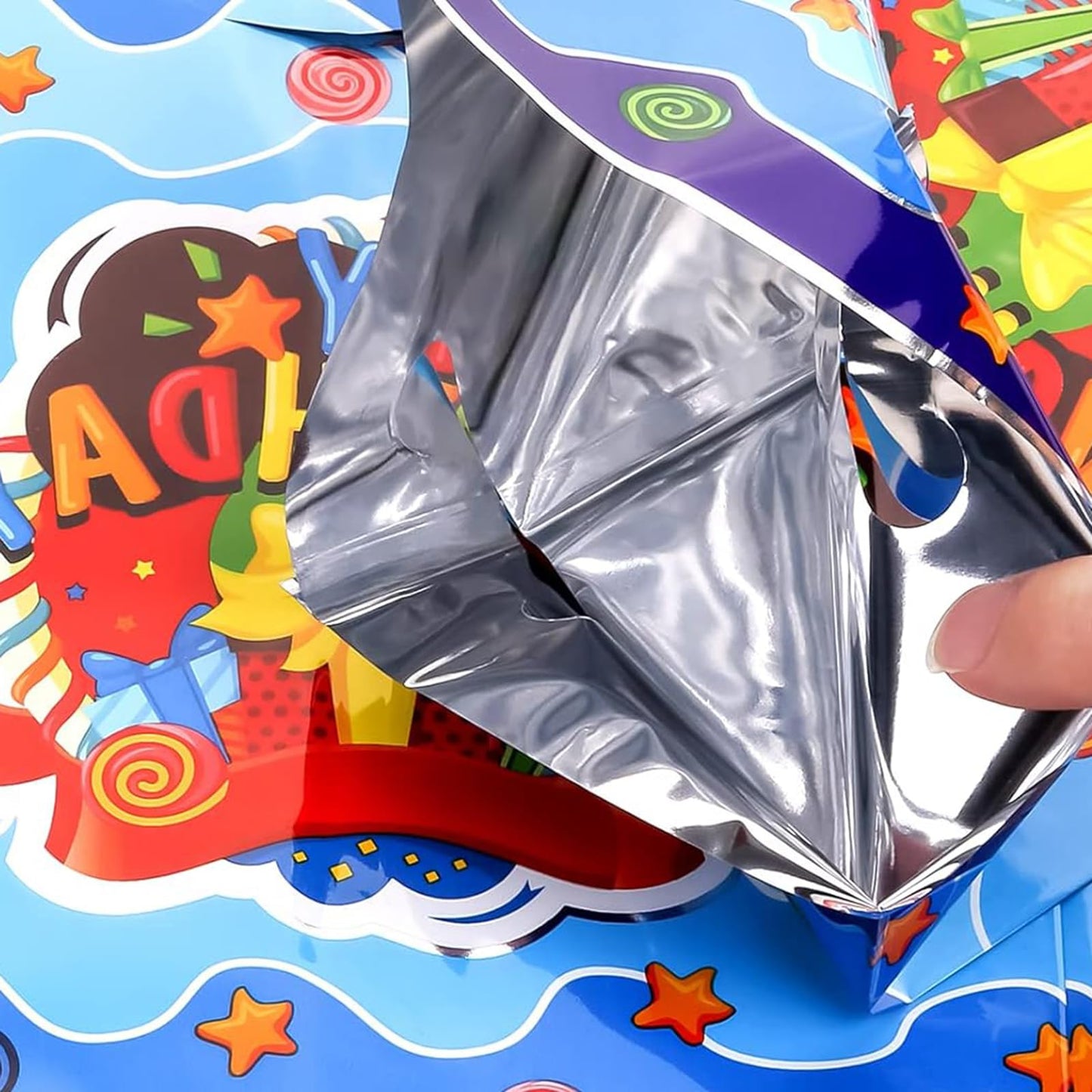 PintreeLand Happy Birthday Party Favor Bags 40 PCS Plastic Goodies Loot Bags Bulk for Kids Baby Girls & Boys Birthday Return Gif