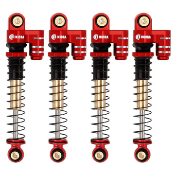 INJORA 43mm Shocks Aluminum Threaded Tele Absorber Damper Upgrades Parts Accessories for Axial SCX24 Gladiator Deadbolt C10 (Red