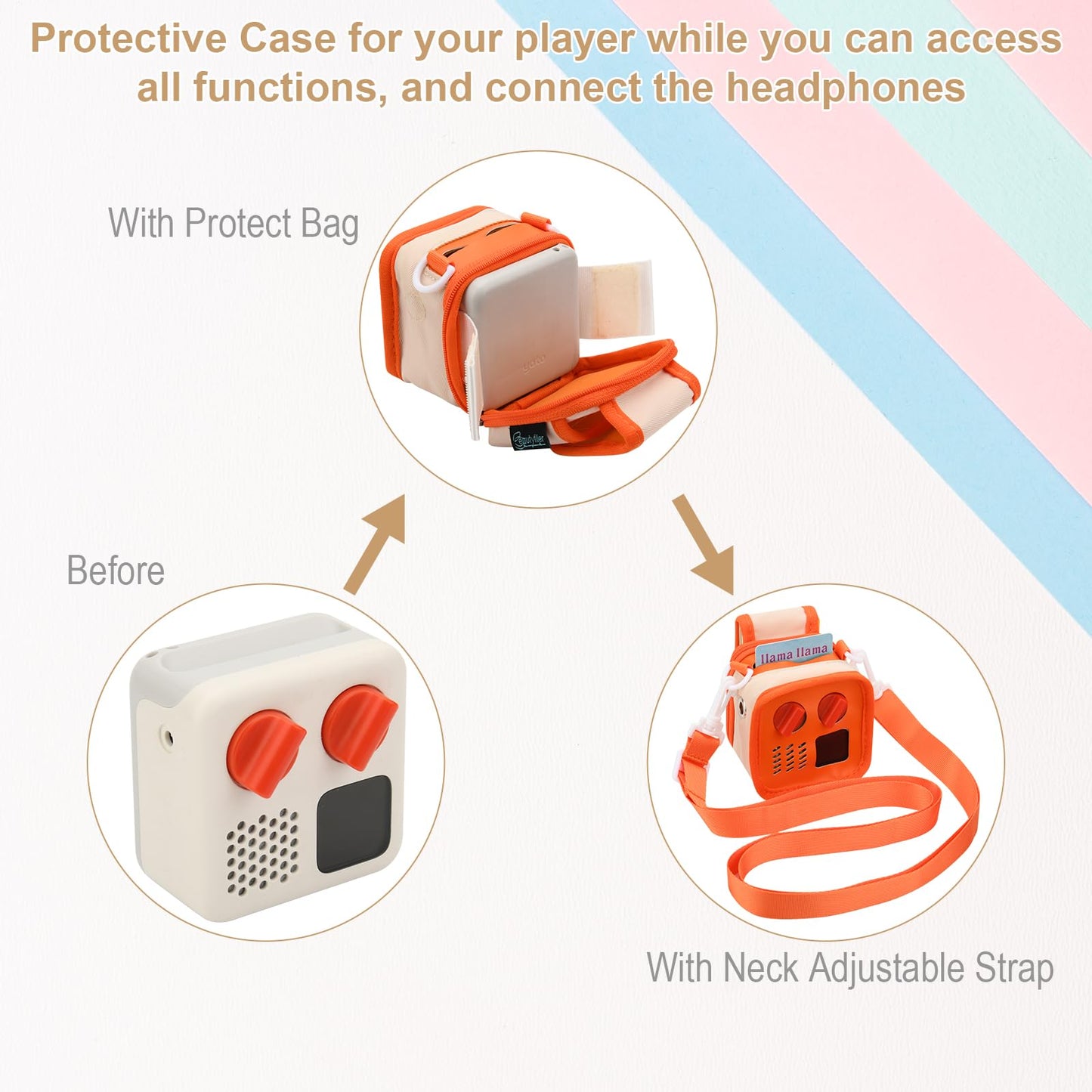 Beautyflier Travel Carrying Case Sleeve Compatible With Yoto Mini (2024 Edition), Audio Music Player Pouch Carrier With Shoulder