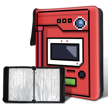 Wazzio 900 Pocket Game Card Binder  Trading Card Storage Album with 50 Durable 9-Pocket Pages  Game Design on Pocket Card Packs  Gifts for Gamer Lover Zipper Closure Collector's Album