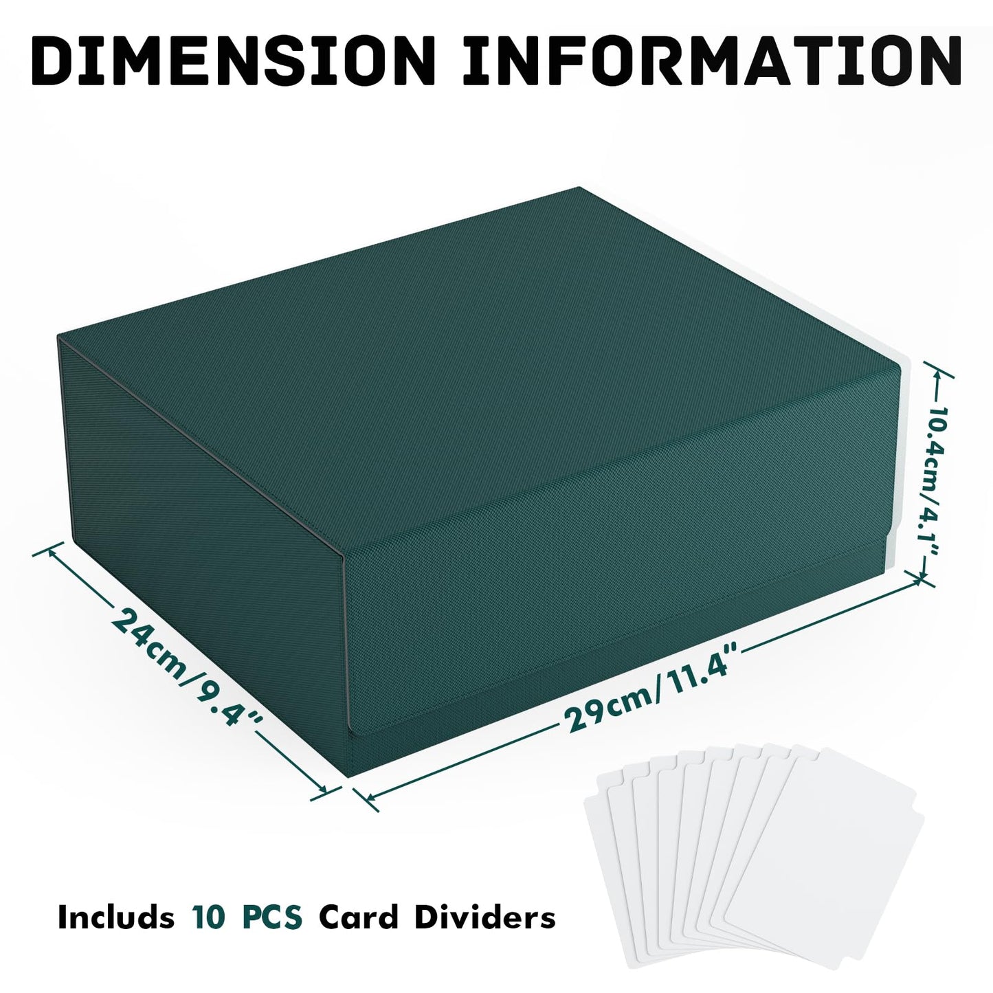 Zlca Card Storage Box For Mtg Ptcg, Commander Deck Box Holds 1800+ Cards, Card Storage Case, Card Organizer For Tcg Sport Cards(Green)