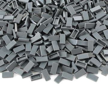Dark Bluish Gray 1×2 Tile ×700 Parts And Pieces Flat Moc Bricks, Bulk Building Blocks For Smooth Surface Wall Floor, Toy Accessories Compatible With Major Brands