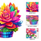 Wooden Puzzle Colorful Flower 500Pcs King Size 16.9'' X 16.2'', Luxurious Shaped Wood Puzzle, Beautiful Package, Best Gift For A