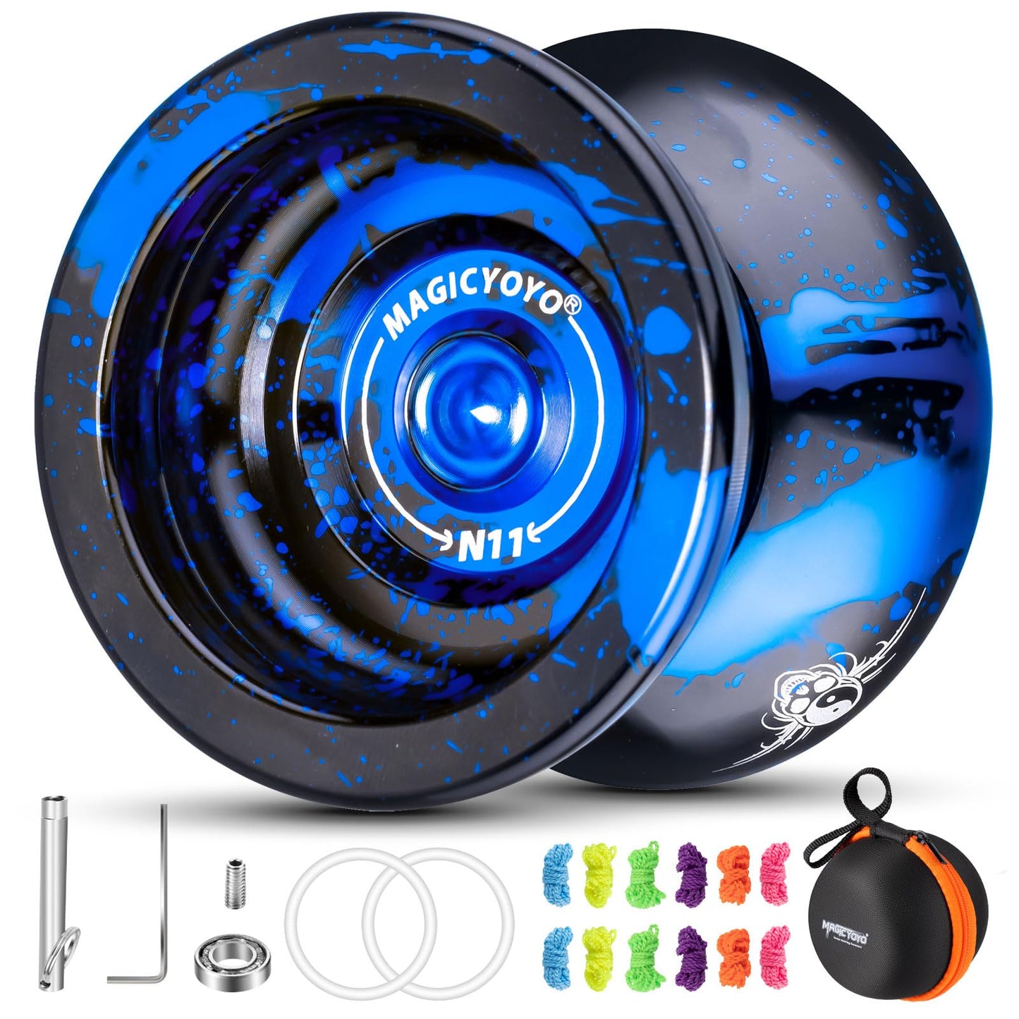 Magicyoyo Professional Unresponsive Yoyo For Kids And Adults, Trick Yoyo N11 Plus With Dual Purpose Mode, Metal Yo Yo Responsive Mode For Kids Beginner + 12 Yo Yo Strings + Bearing Kit