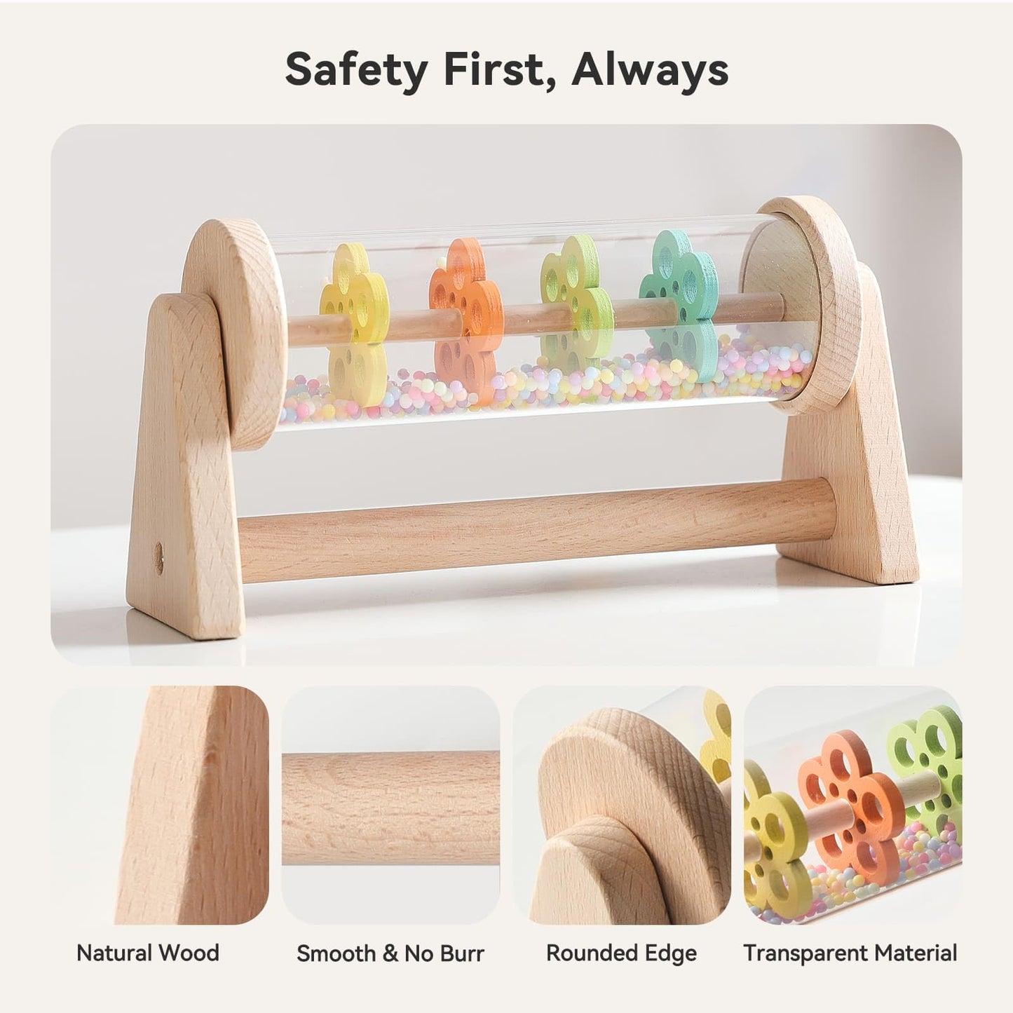 IEATFO Rain Stick Toy with Stand - Sensory Sound Training Tool for Kids, Tummy Time Musical Instrument for Infant Development |