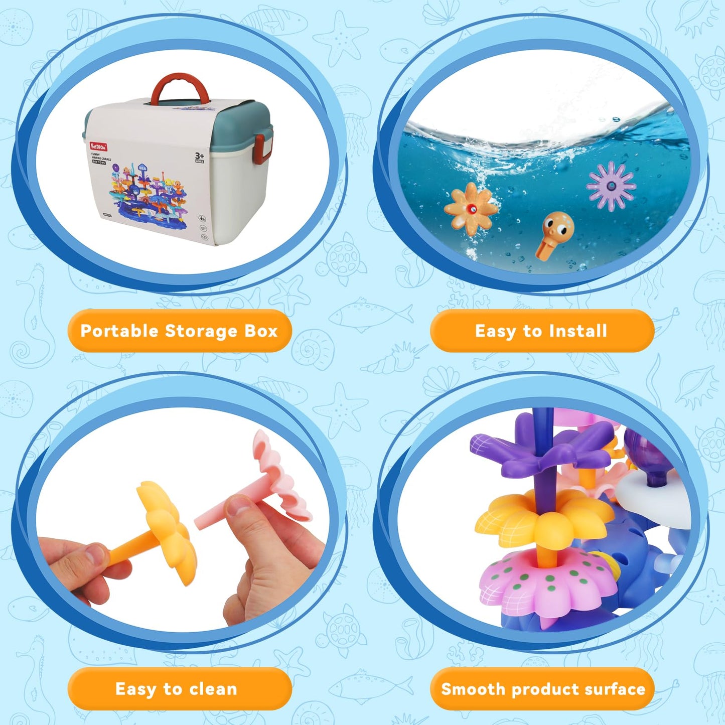 Sltbeh Coral Garden Flower Building Toys For For Toddlers 3-5 Year Old,Upgrade Diy Building Blocks Toys For Ages 3-4 Girls,Educa