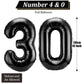 42 Inch Number 30 Balloons Jumbo 30 Foil Party Balloons Giant Number 30 Balloons For 30Th Birthday Party Decorations And 30Th Anniversary Event (Black)