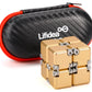 Lifidea Aluminum Alloy Metal Infinity Cube Fidget Cube (6 Colors) Handheld Fidget Toy Desk Toy With Cool Case Infinity Magic Cube Relieve Stress Anxiety Adhd Ocd For Kids And Adults (Gold)