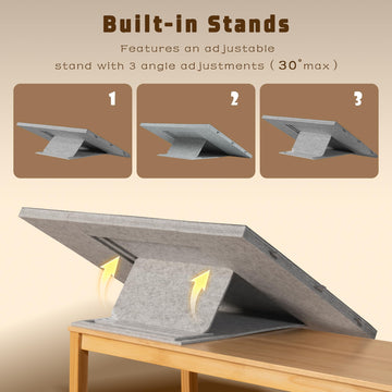 Tektalk Foldable Jigsaw Puzzle Table, 2000 Pieces, Lightweight Felt Board, 3 Tilting Angles, Light Gray, Model WGPTB073