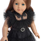 Sweet Dolly 18 Inch Doll Clothes Black Party Dress Costume for 18 Inch Dolls - Accessories Included (Doll NOT Included)