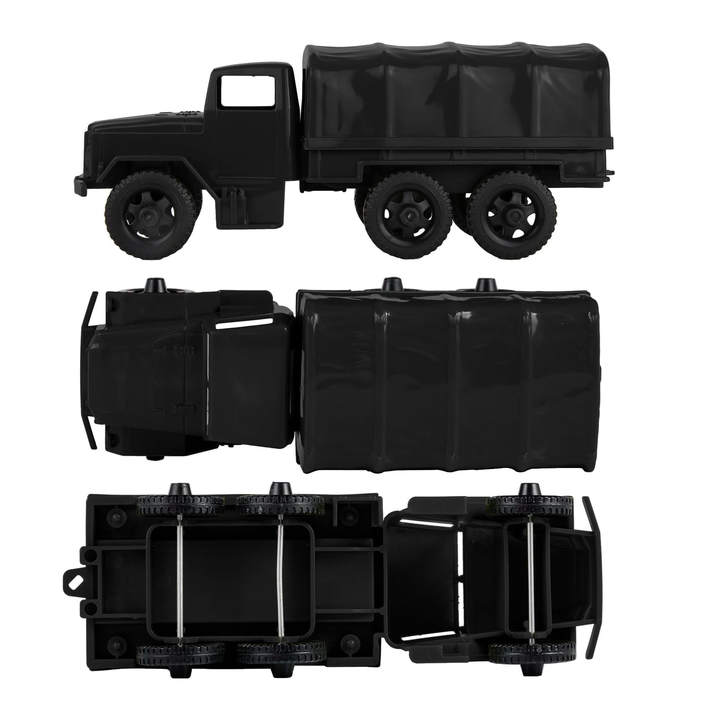 TimMee Plastic Army Men Trucks - Black M34 Deuce and a Half Cargo Vehicles US Made
