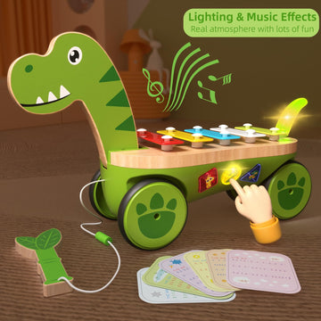 Baby Xylophone Musical Car Toy For Toddlers, Dinosaur Truck Toys For 18M+ 2 3 Years Old Kids, Best Christmas Birthday Gifts For