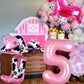 Kwuz Western Cowgirl Balloons Pink 5th Birthday Party Decorations, Retro Horse Cowgirl Hat Boot Balloons Girls Western Theme Rod
