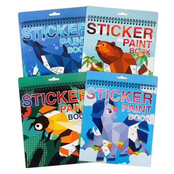 4 Pack Sticker Book Crafts For Kids Ages 4-8 Sticker Paint Books Boys And Girls Birthday Gifts Party Favor, Travel Toys For Toddlers Learning (Animal+Ocean+Insect+Horse)