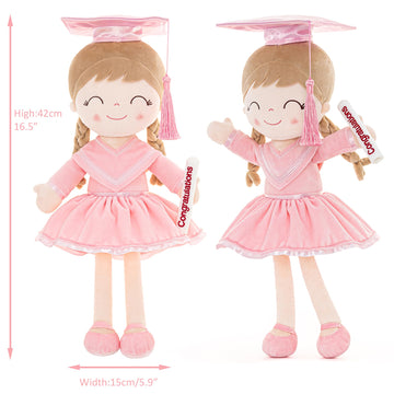 Gloveleya Baby Girl Gifts Graduation Plush Girls Dolls Congratulation Gift For Kindergarten Pink 16 Inch