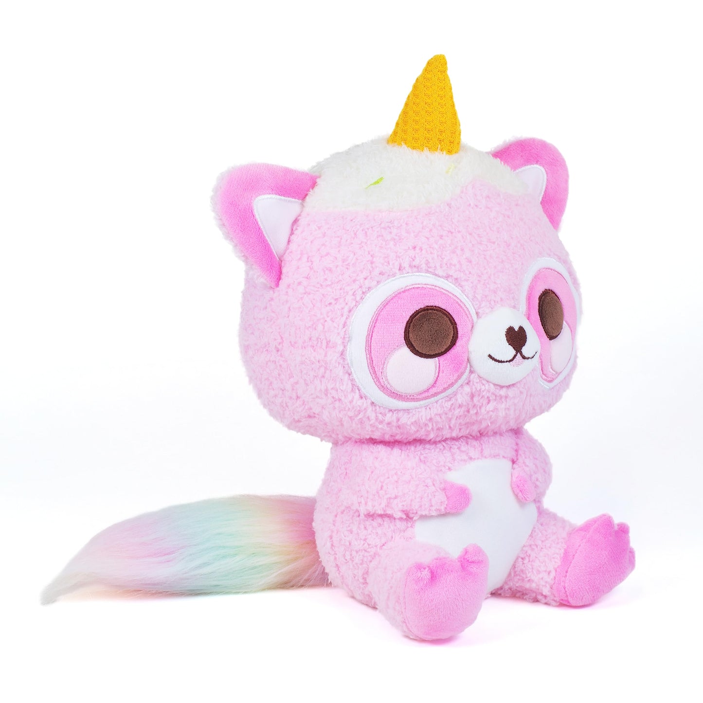 Cuddle Barn Plushgoals - Roxy The Kawaii Raccoon | Super Soft Cute Kawaii Racoon Ice Cream Cone Unicorn Horn Collectible Stuffed