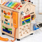 Styleheaven Abacus Busy Board Counting Sensory Toy Wooden For Preschool Yellow