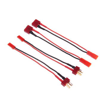 rflaueo 4pcs JST to T-Plug Style Male Female RC Connector Adapter Wire with 20awg 4inch Cable(E82-4)