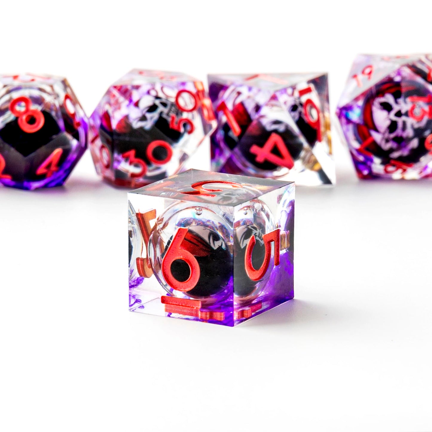 Role dice Skull DND Dice Set, Sharp Edged Resin Dice Set for Dungeons and Dragons, 7pcs RPG Polyhedral D&D Dice, MTG Role Playin