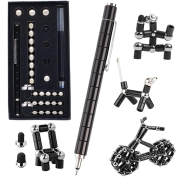 Wqwquu Fidget Pen,Magnetic Pen, Decompression Magnetic Toy Pen,Magnet Pen Fidget Toy Relieve Pressure Novel Toy Gift For Kids Or Friends! (Big Black)