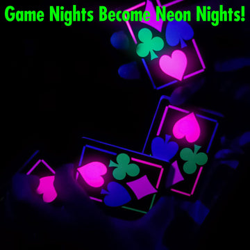 Uv Black Light Playing Cards By Island Dogs– Neon Fluorescent Glow Deck For Black Light Games, Glow In The Dark Playing Cards, Parties, And Poker – Unique Cards, Durable, Great Gift For Collectors
