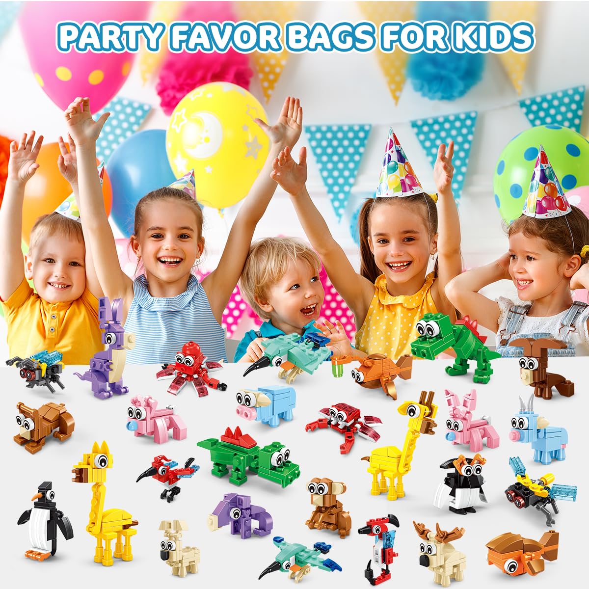 Insoon 30 Packs Animal Party Favors For Kids, 810 Pcs Mini Animal Building Block Toy Set For Goodie Bag Fillers Classroom Prizes Easter Birthday Children'S Day For Boys Girls Student Ages 6+