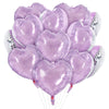 TONIFUL 30Pcs 18 Inch Light Purple Balloons Pastel Purple Heart Shape Foil Mylar Banners Decoration for Birthday Valentines Day