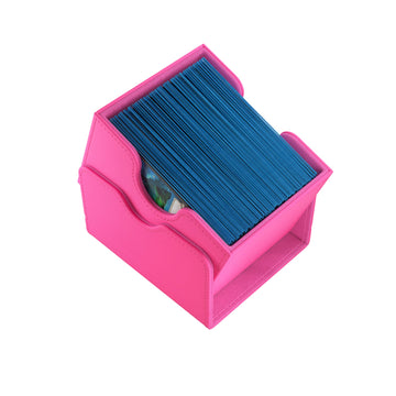 Sidekick 100+ Xl Convertible Deck Box | Sideloading Card Storage With Removable Cover Clips Holds 100 Double-Sleeved Cards In Extra Thick Inner Sleeves Pink Color Made By Gamegenic (Ggs20097Ml)