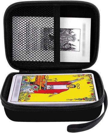 Carrying Case for Rider Tarot Deck Cards, Classic Tarot Cards Set Storage Box, Card Deck and Guidebook Rune Purse Organizer Hold