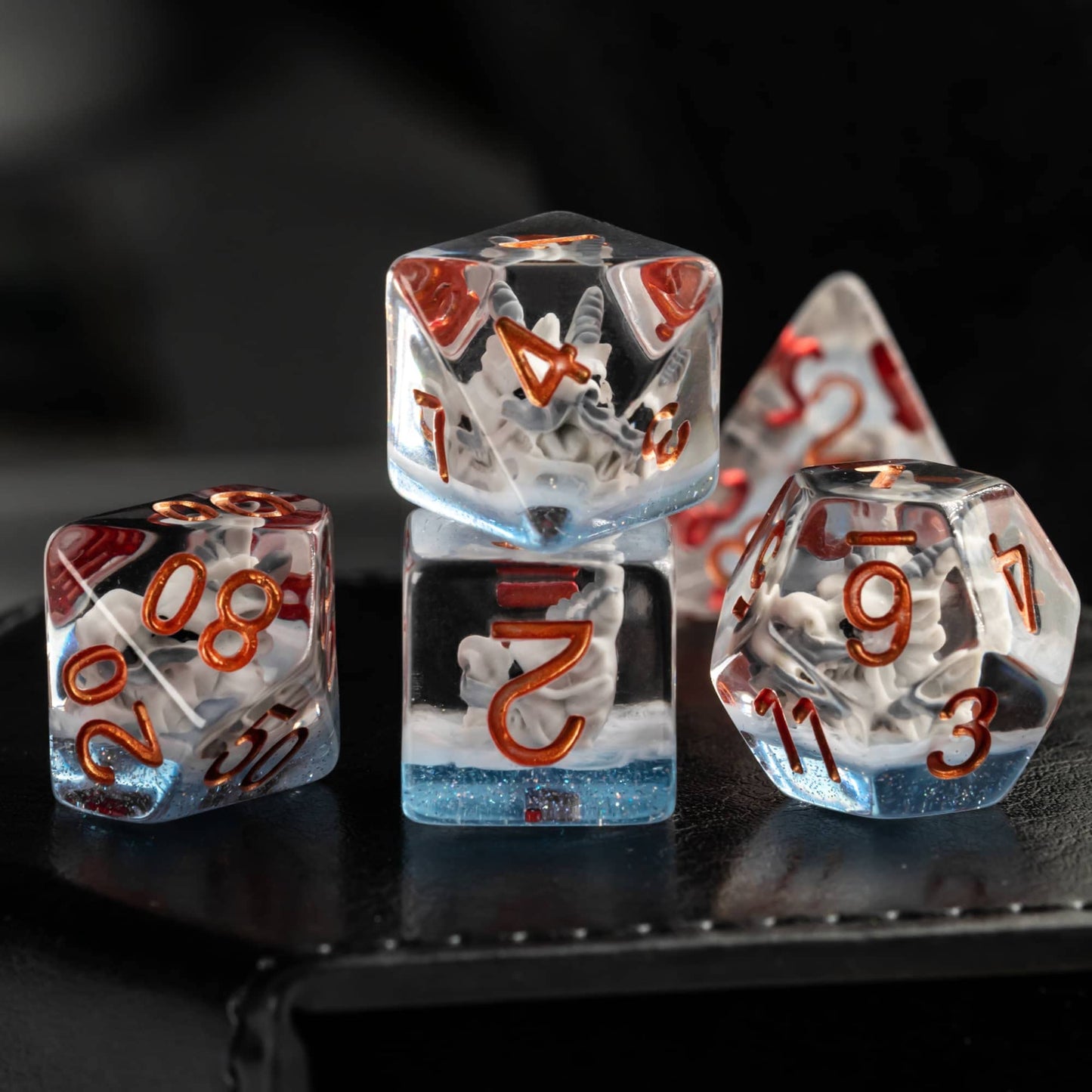 UDIXI 7-Die Polyhedral Dice Set D&D, DND Dice Filled with Dragon for Dungeons and Dragons Role Playing Games MTG Pathfinder